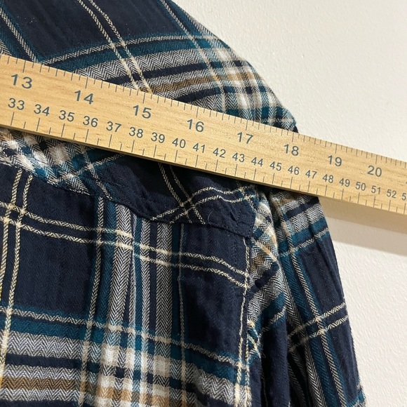 Blue Plaid Button-Up Shirt - Picture 5 of 6